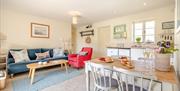 Open plan living area in self catering cottage
