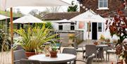 TERRA Courtyard at Tottington Manor, with views over the South Downs, great for Afternoon Tea in the sunshine.