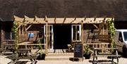 The sun terrace, sheltered in the winter