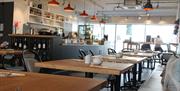 Inside tables at the Ami Bistro