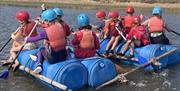 improvised raft building