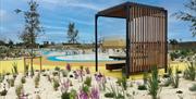 littlehampton west green, splash pad with covered bench area