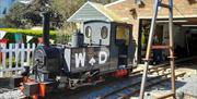 Train at the engine shed at Littlehampton Miniature railway