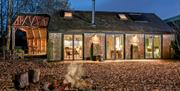 Tack Barn holiday cottage at night