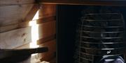 Inside sauna and stove