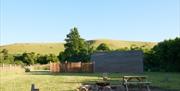 This is the view of one of the pods and the hills in the background.