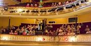 a view of the seating with audience