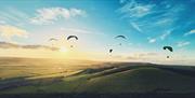 Paragliding over Mount Caburn