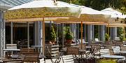 Outside seating for the restaurant