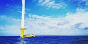 View of a Rampion Wind Farm Windmill - up close from the rib
